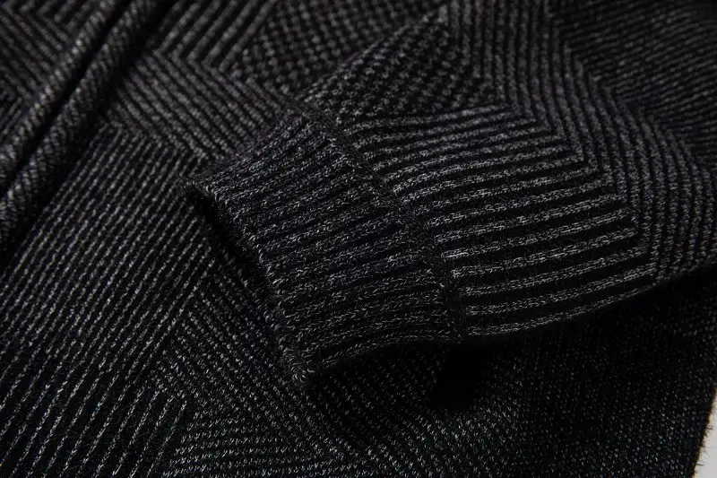 Men Slim Hooded Plaid Knit Jacket