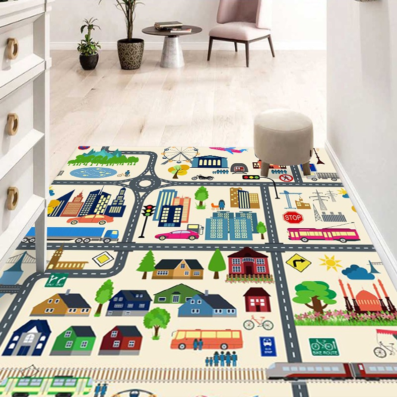 c7b911f4 7632 4d82 916b e7e6fc1c4363 - Cartoon Hopscotch Floor Mat Bedroom Living Room Children Game Mat