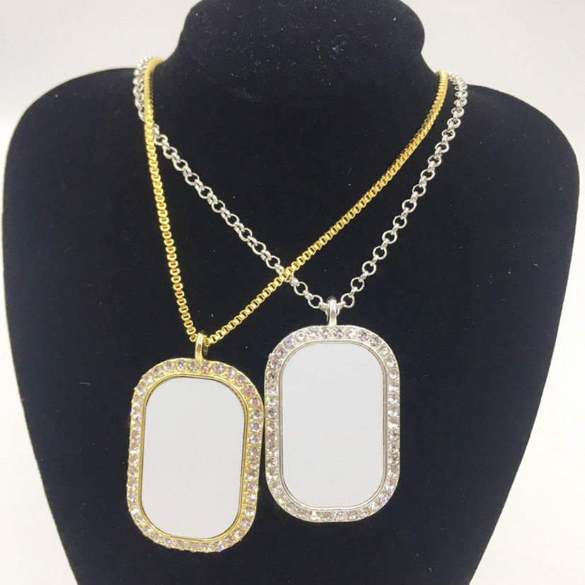 Title 1, Thermal Transfer Blank Metal Rounded Necklace