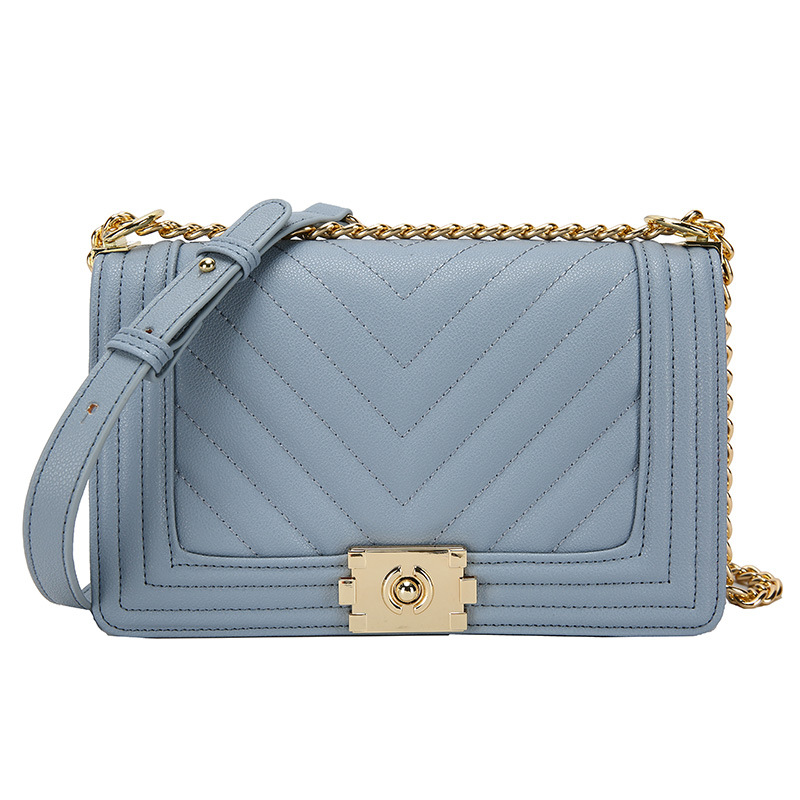 Vintage Diamond Chain Ladies Shoulder Bag Blue - Shop at LoveMi