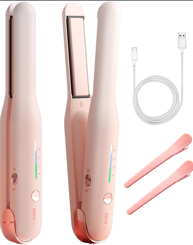Kabelloser tragbarer Keramik Haarglätter & Lockenstab 2-in-1 - USB wiederaufladbar S - Bild 1 von 1