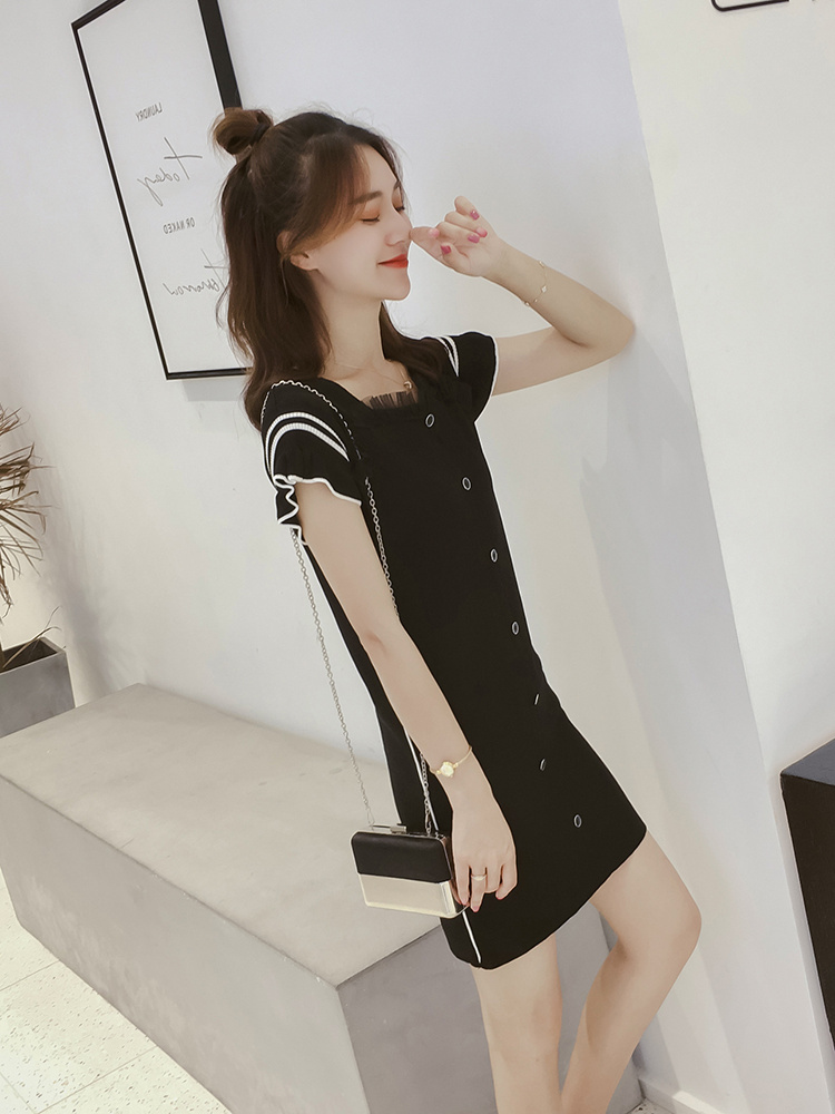 Mid-length Loose Large Size Short-sleeved T-shirt Skirt Women's Lace Stitching Knitted Top