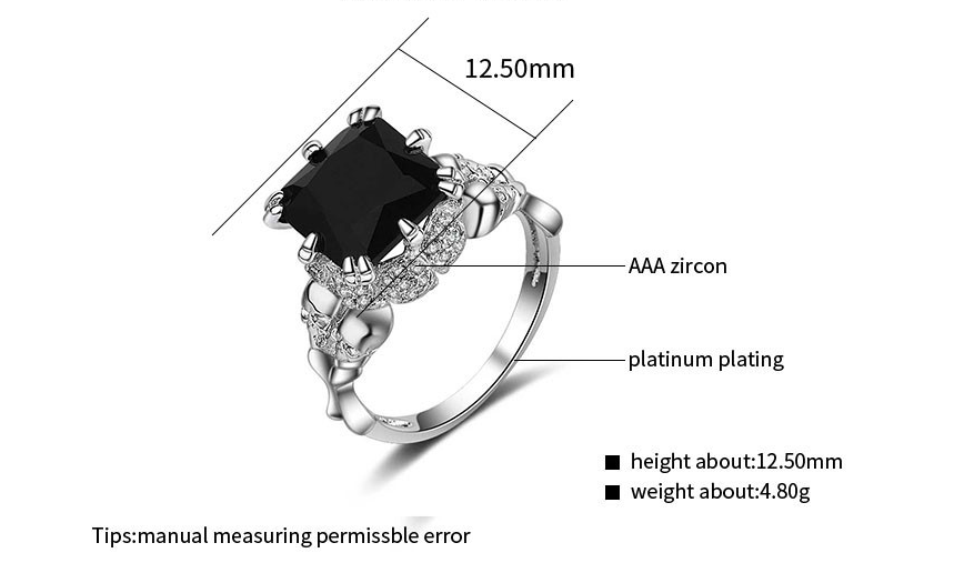 European And American Popular Plated Platinum Zircon Ring