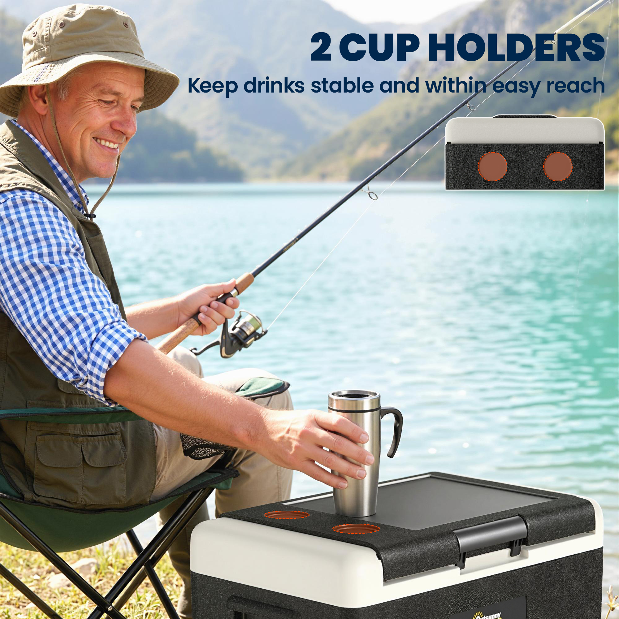 50L Portable Car Refrigerator - Grey And Black — image 12