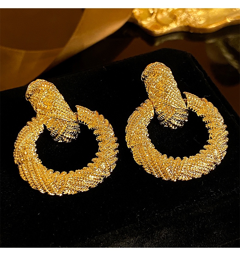 Title 5, Exaggerated High-grade Round Ring Earrings Simp...