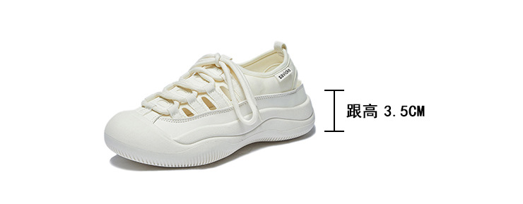 Hollow-out Canvas Shoes Korean Style Student White Flat Breathable Half Support