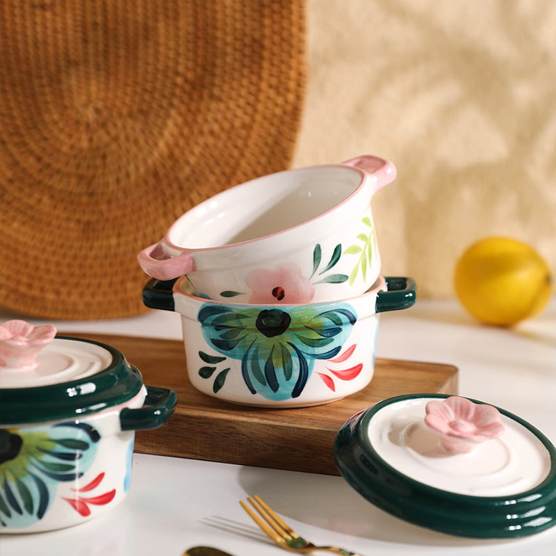 Household Ceramic Stew Cup With Cover