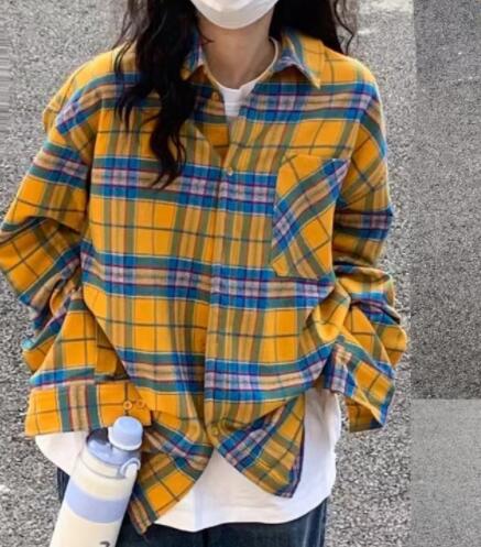 Title 3, Womens Yellow Plaid Long Sleeve Shirt, offerin...