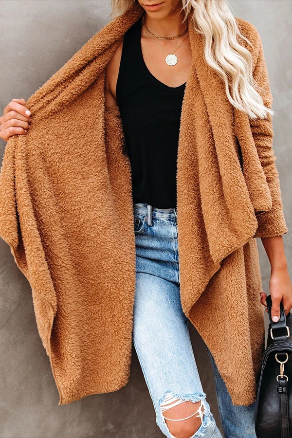 Women's Solid Color Lapel Cardigan Temperament Commuter Sweater