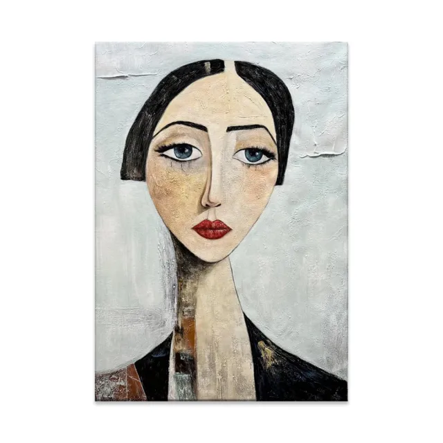 Vintage Abstract Female Portraito Hand Painted Oil Painting Modern Art Home Living Room Bedroom Bathroom Canvas Wall Art Decor Without Inner Frame - Shop at LoveMi