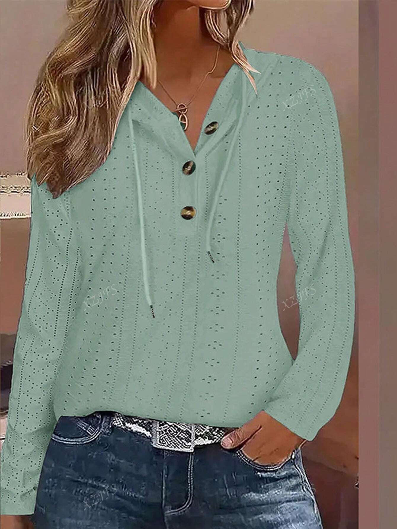 Women's Solid Color Half-Zip Casual Long Sleeve Hooded Sweatshirt