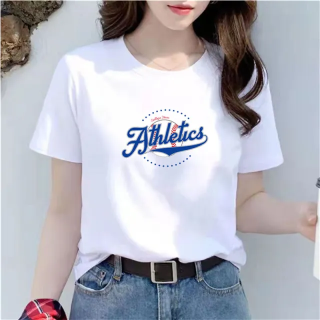 Women's New White Trend Women's Short Sleeved T shirt Loose Fitting Pure Cotton Athletics - Shop at LoveMi