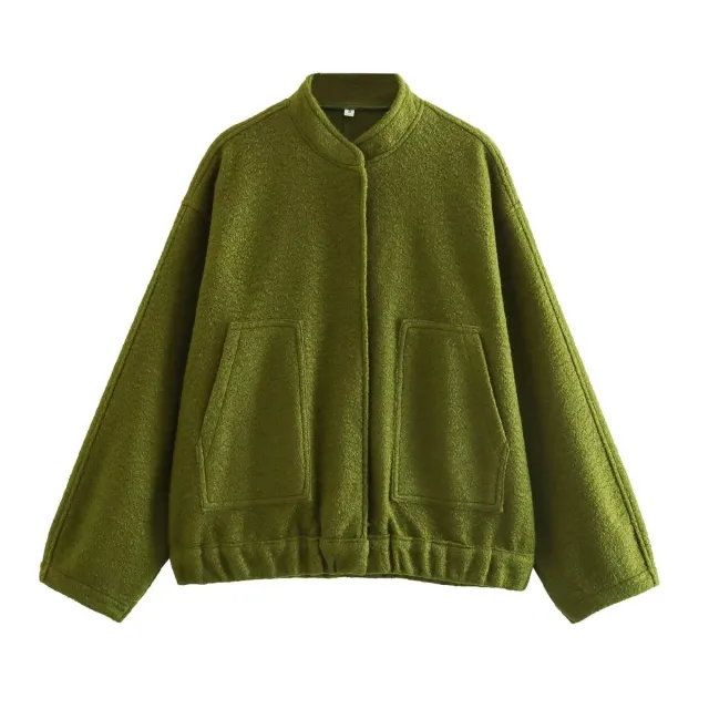 Fashion Casual Bomber Jacket Coa Green - Shop at LoveMi