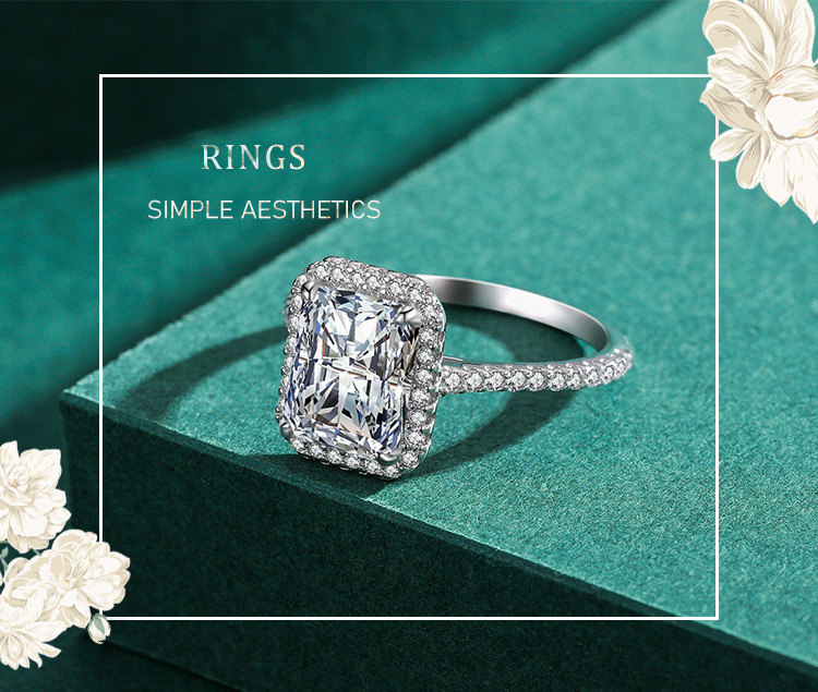 S925 Sterling Silver 3 Carat Diamond Ring