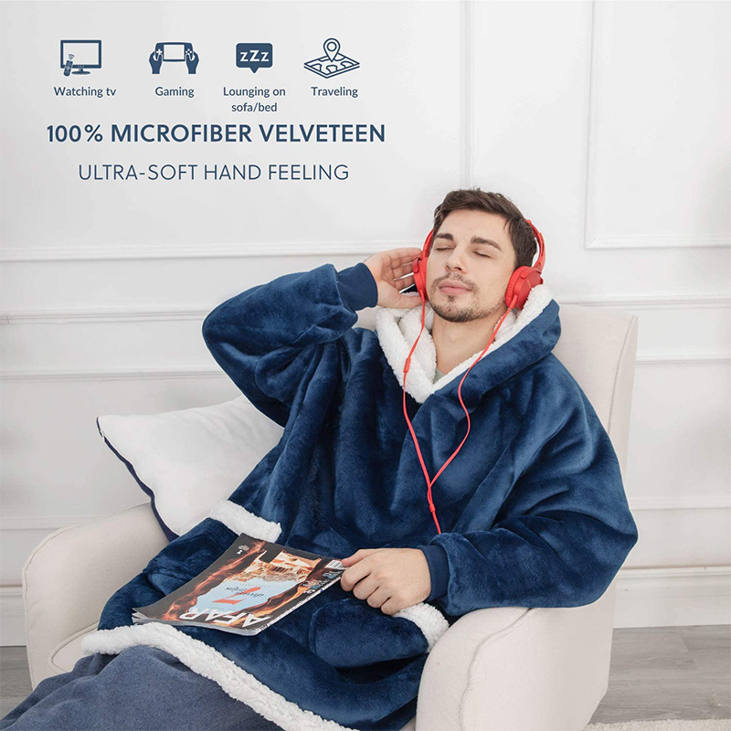 Winter TV Hoodie Blanket Winter Warm Home Clothes Women Men Oversized Pullover With Pockets - Image 8