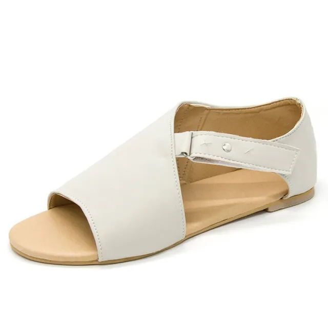 Fish Mouth Low Heel Flat Large Size Sandals Grey - Shop at LoveMi