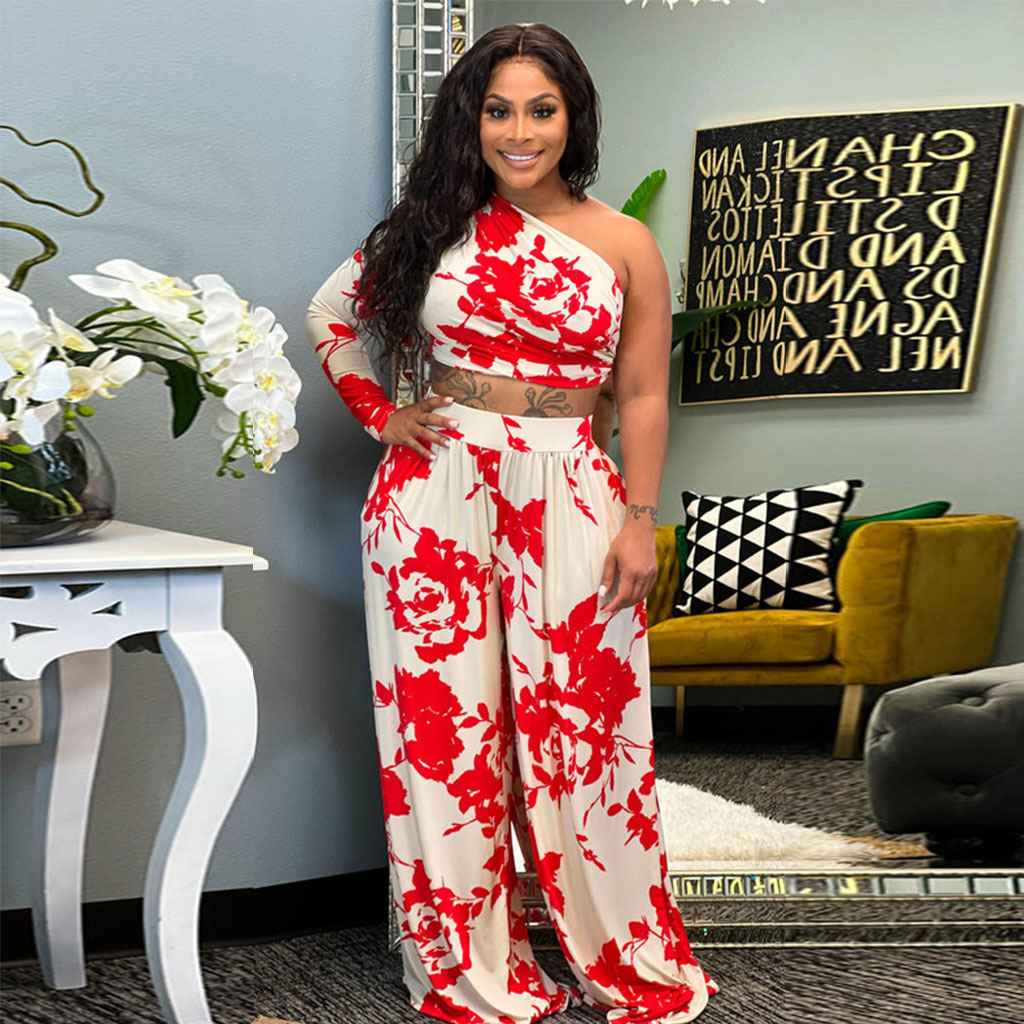 Printed Personalized Wear Fashion Women's Two-piece Suit