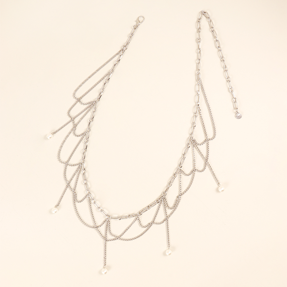 Title 4, Waist Chain Pearl Pendant Wavy Fringe Body Chai...