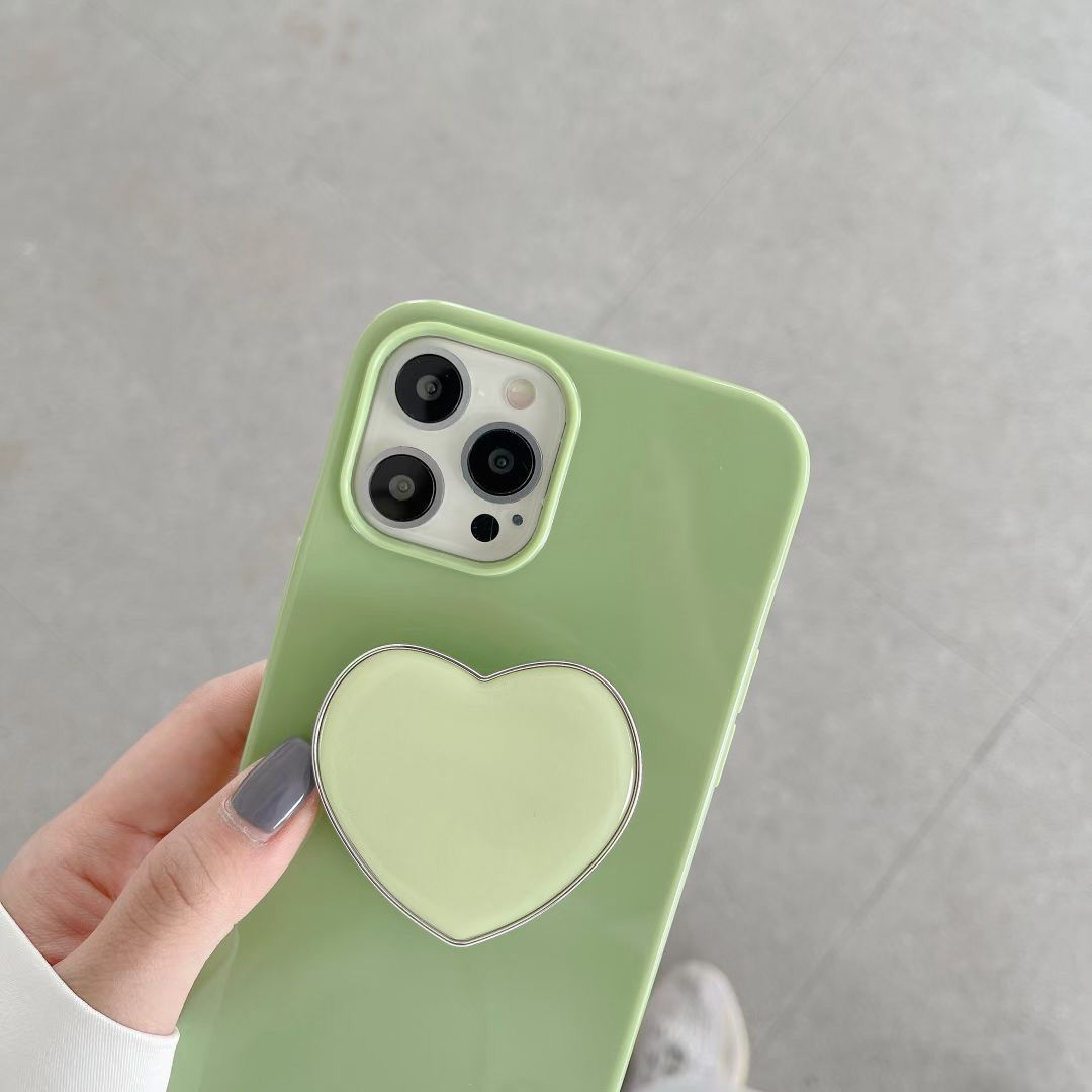 Simple Love Bracket Phone Case Bright Surface