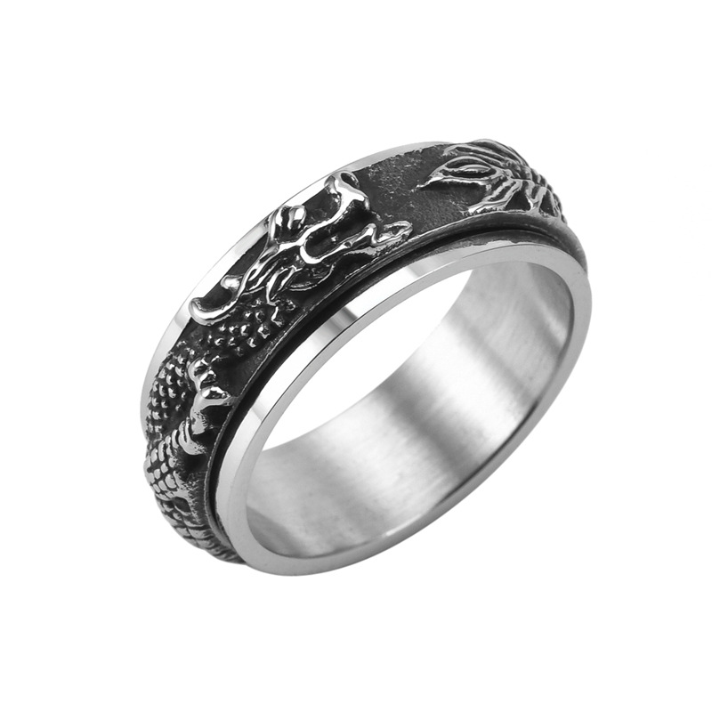 Men's Rotatable Stainless Steel Fashion Ring