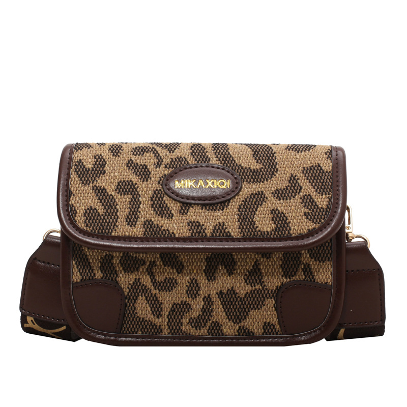 Title 6, Letter Wide Shoulder Strap Leopard Print Fashio...