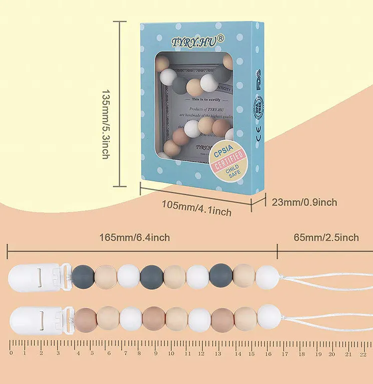 Baby Silicone Pacifier Chain, Baby Soothing Toys, Molars – image 2