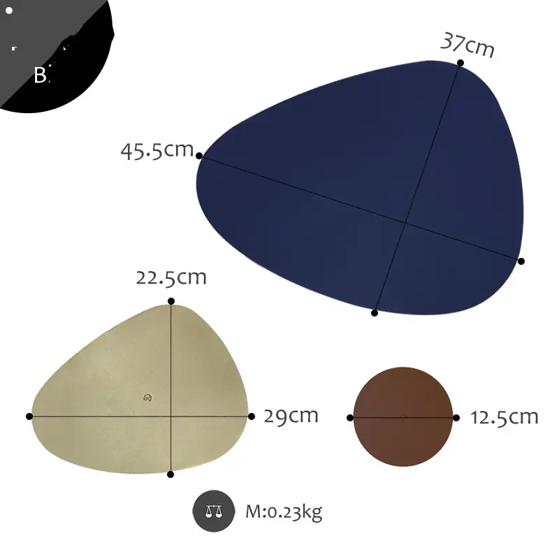 Leather Coaster Placemat Simple Heat Insulation Pad Geometric Nordic Leather Pad