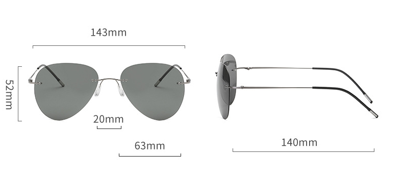 Title 3, New Frameless Ultralight Polarized Titanium Pol...