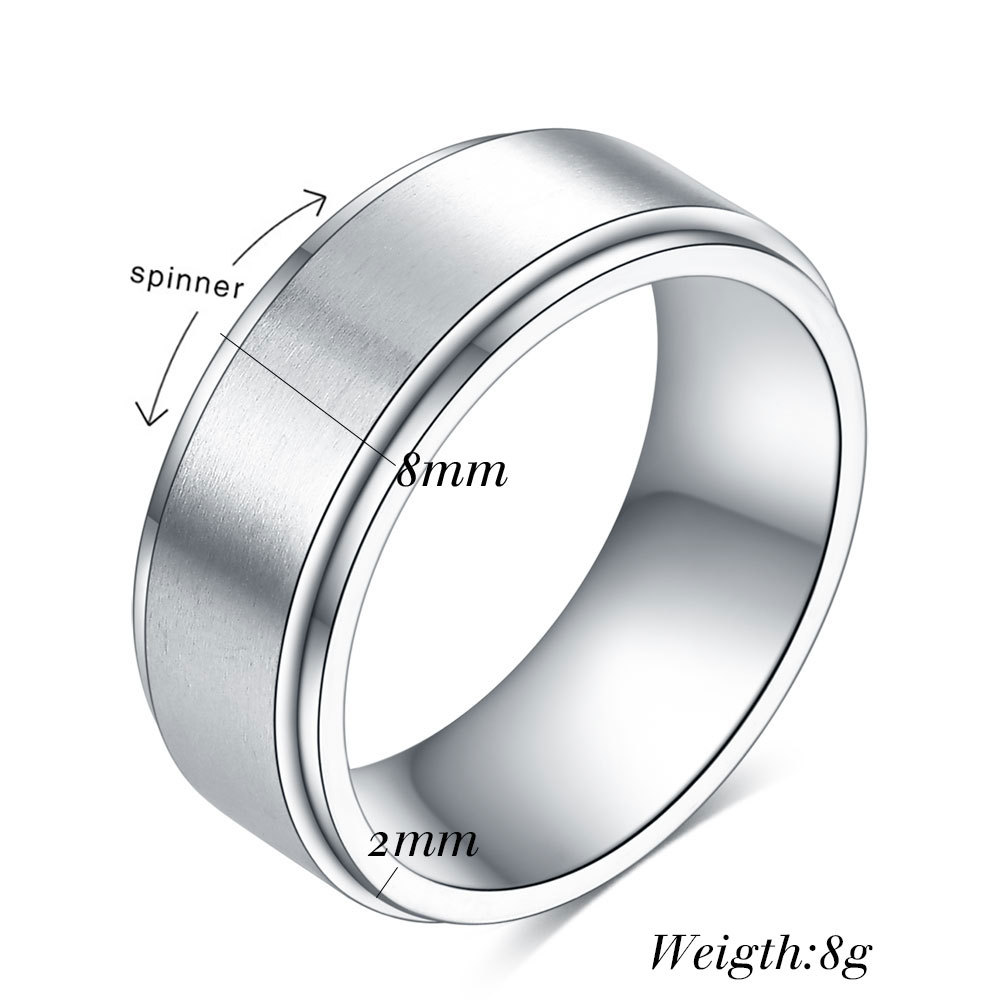 European And American Popular Ins Can Turn Smooth Men's Simple Ring Custom