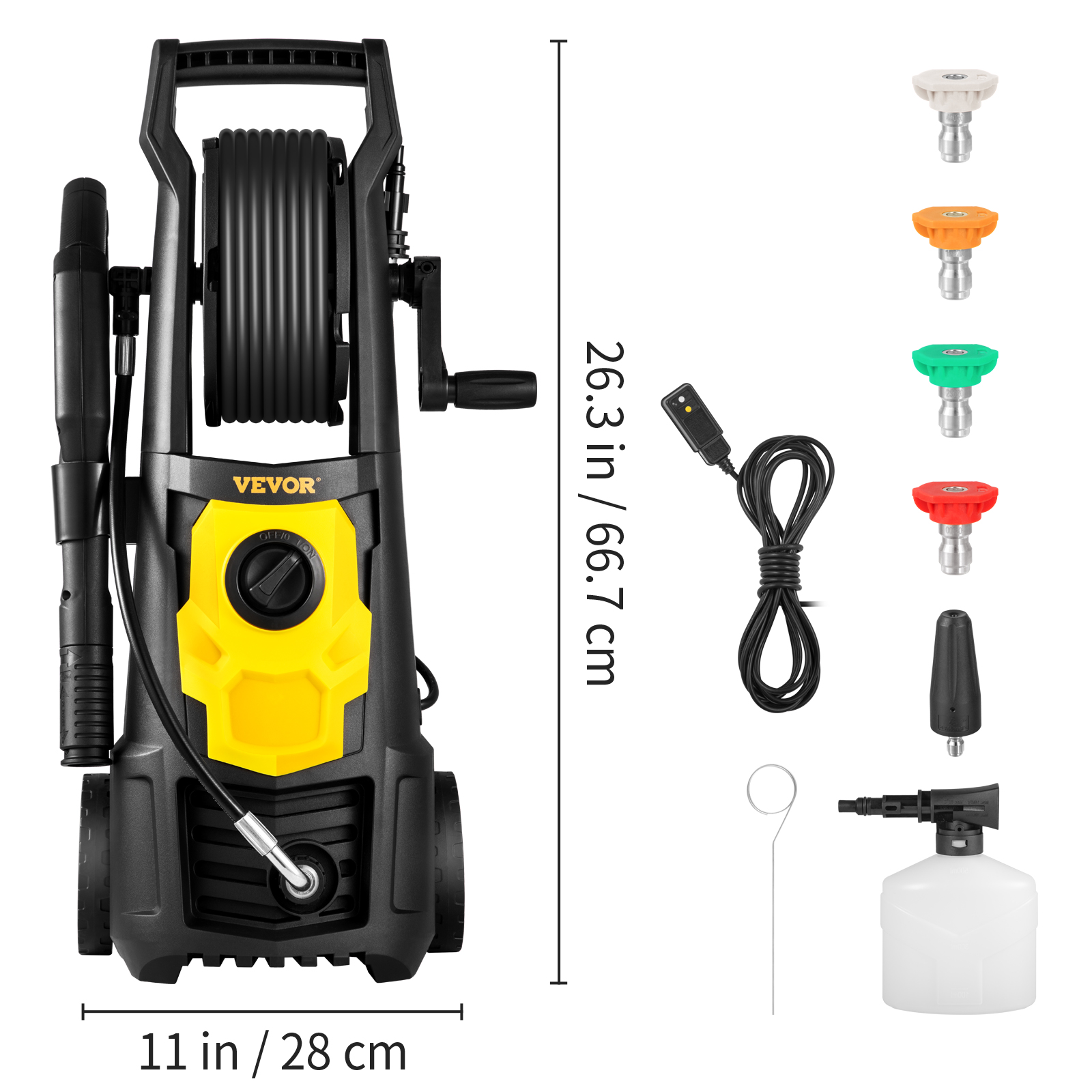 VEVOR Electric Pressure Washer, 2000 PSI, Max. 1.76 GPM Power Washer W 30 Ft Hose, 5 Quick Connect… image 4