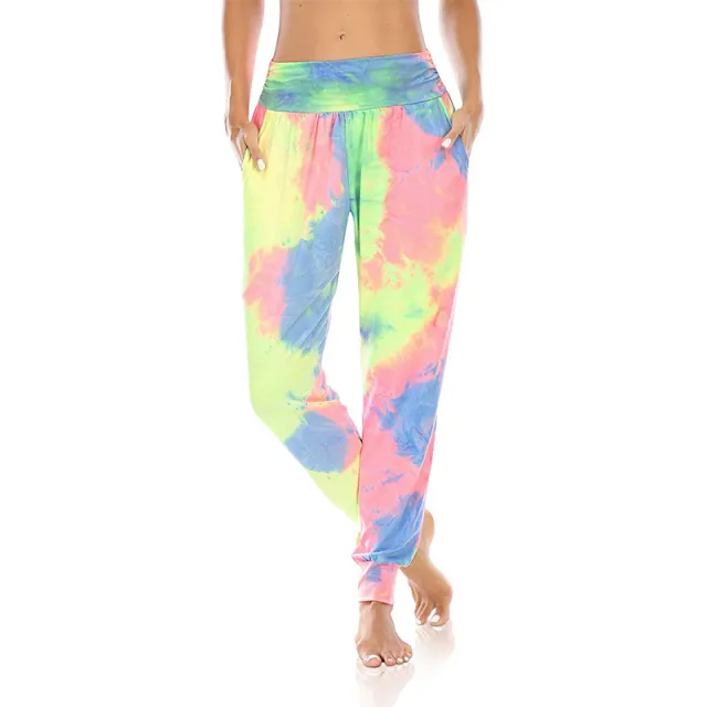 Pants With Pattern Pockets Casual High waisted Leggings Color Loose Casual Leggings Pink - Shop at LoveMi