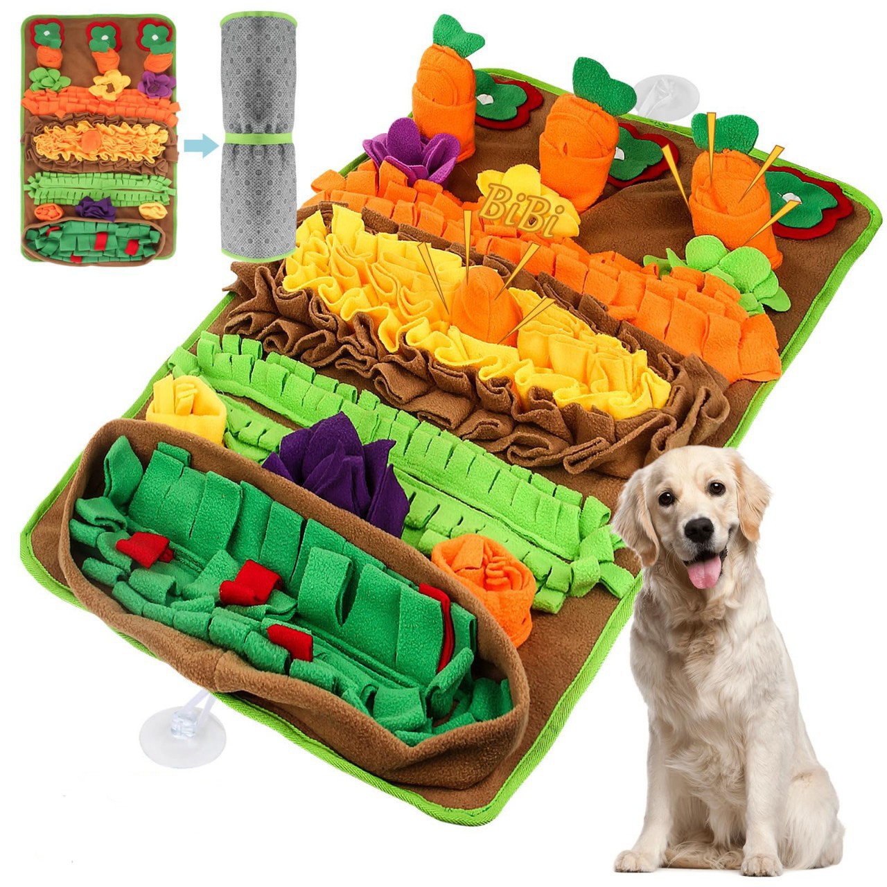 Carrot Snuffle Mat, Interactive Foraging Toy For Dogs