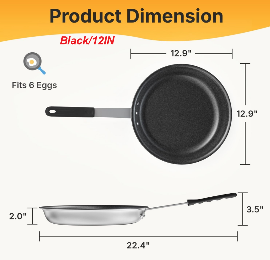 Ceramic Nonstick Egg Pan, Aluminum Frying Pan With Stainless Steel Base, Oven Safe, Dishwasher Safe Skillet image 19
