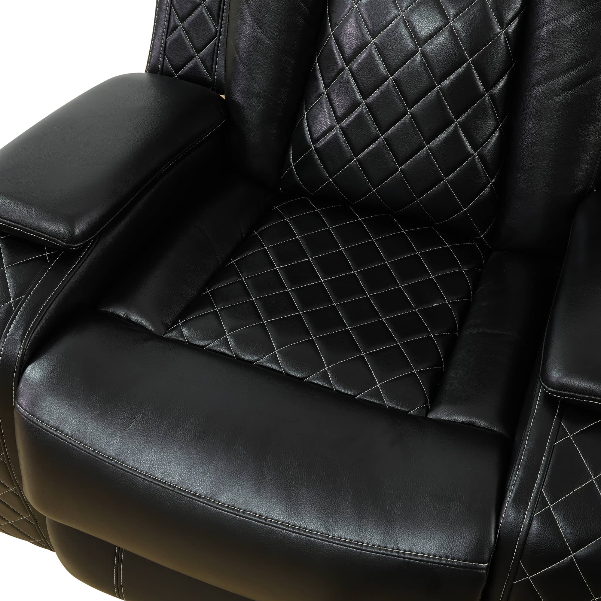 Pickup Only--Black Breathing Leather 3-Piece Living Room Recliner Sofa Set