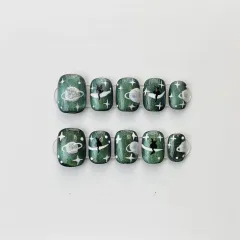 Handmade Wear Nail Cat Eye Series Wear Removable Patch - 547 Short Round A - View 1