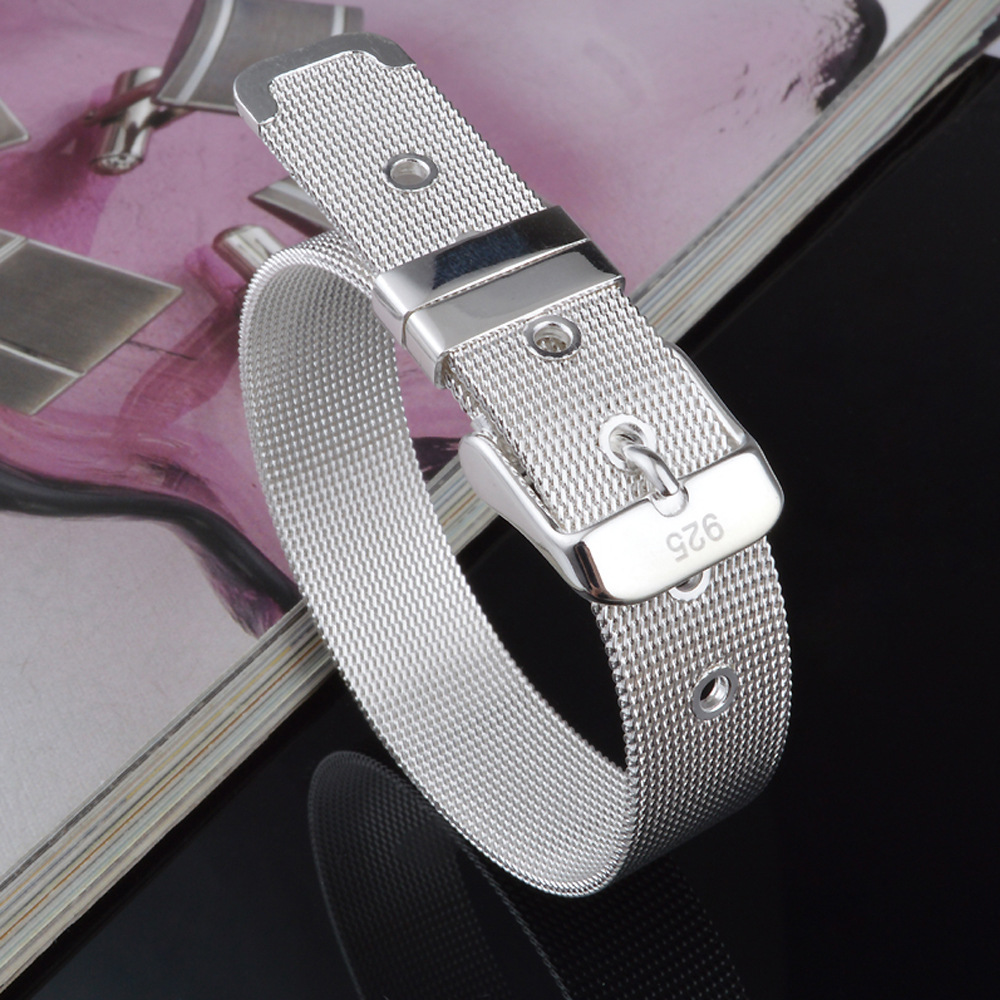 Title 2, Tweekleurige metalen mesh verstelbare armband m...