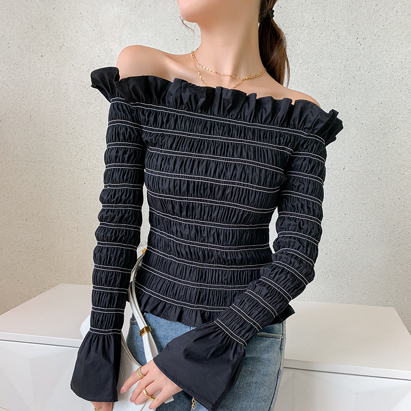 Women's Design Sense Of Ruffled Collar Long-sleeved Shirt