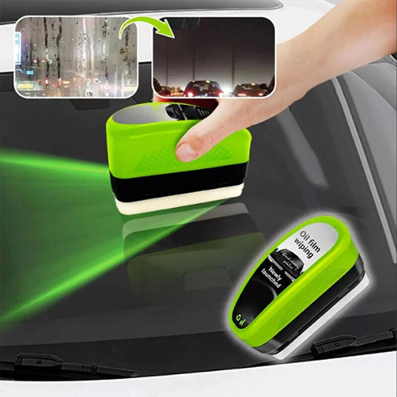 3Pcs Glass Cleaning Wipe Brsuh, Cleaning Brush, Car Windshield Oil Film Cleaner 3