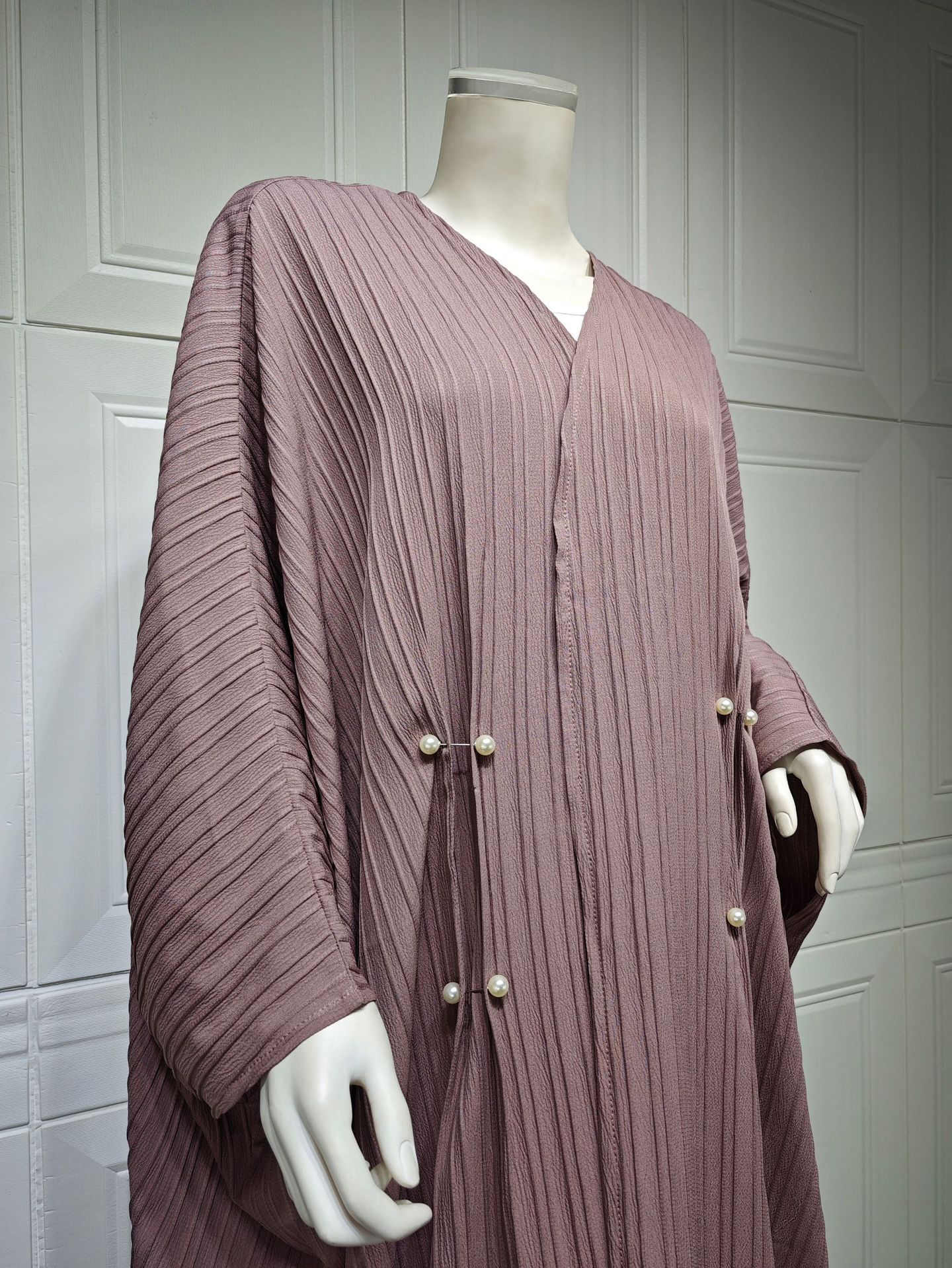 Muslim Women’s Wear Modest Modern Fashion Turkish Striped Casual Plus Size Abaya Cardigan Robe