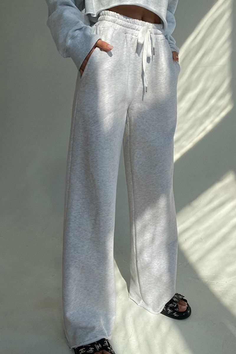 Title 6, Loose And Thin Gray Drape All-match Wide-leg Pants