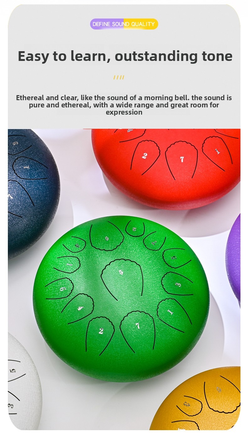 12-inch 13-tone Steel Tongue Drum, Shell Style — foto 6