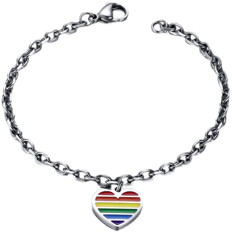 Six Color Rainbow Love Tag LGBTQ Bracelet