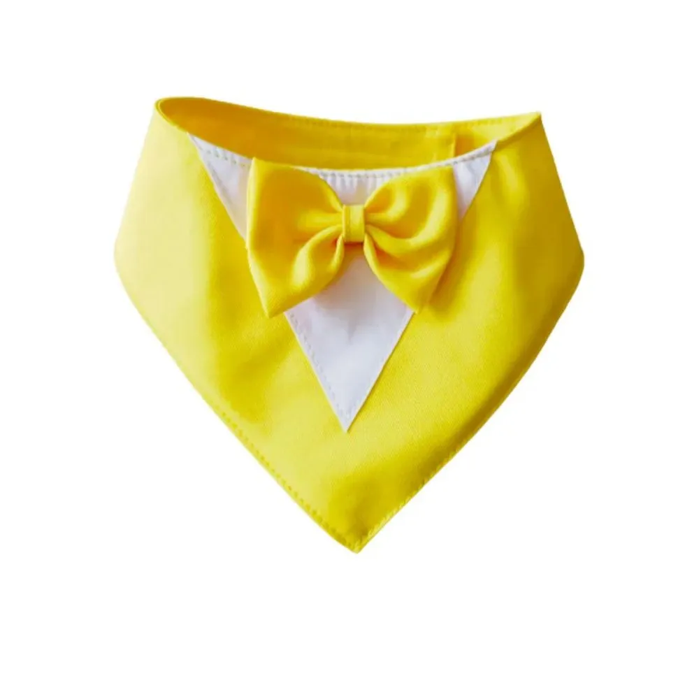 Pet Triangle Bib Bow Saliva Towel Pet Collar Dog Clothing Cat Puppy Scarf Bib Dogs Pets Accessories Dog Collar Harness - Yellow