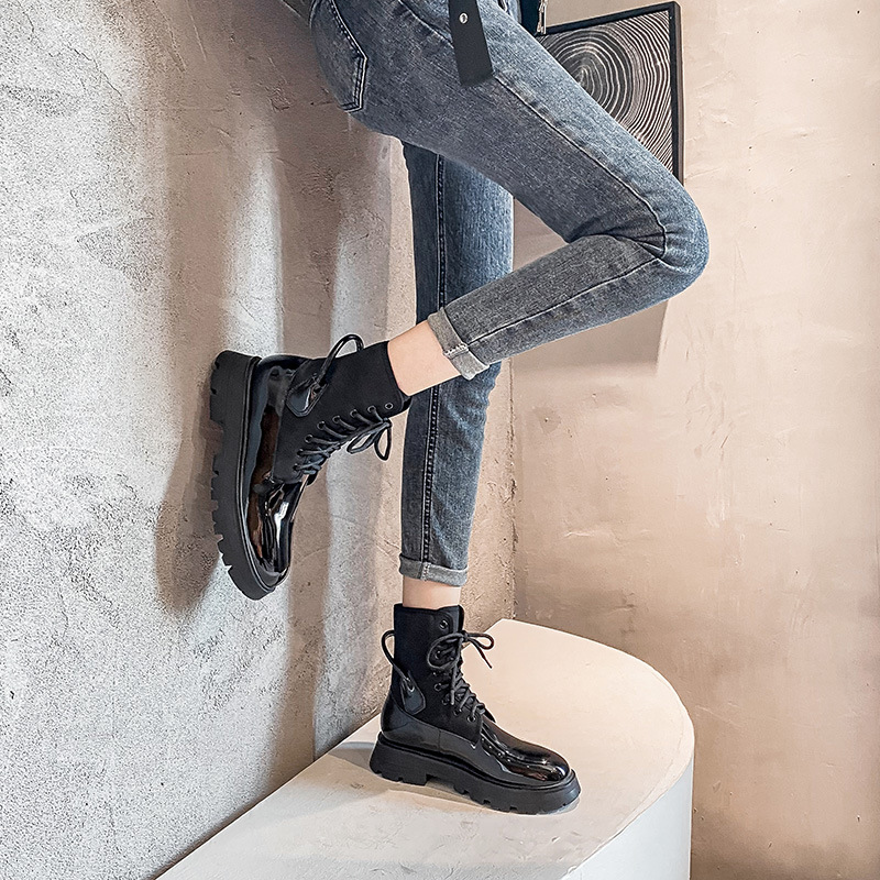 British Style Niche Lace Up Boots