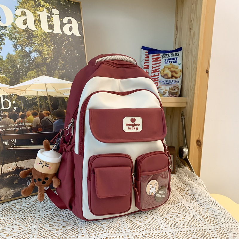 Cute Campus Preppy Backpack Large Capacity Multi-pocket Bags Women Primary Junio - Picture 15 of 18