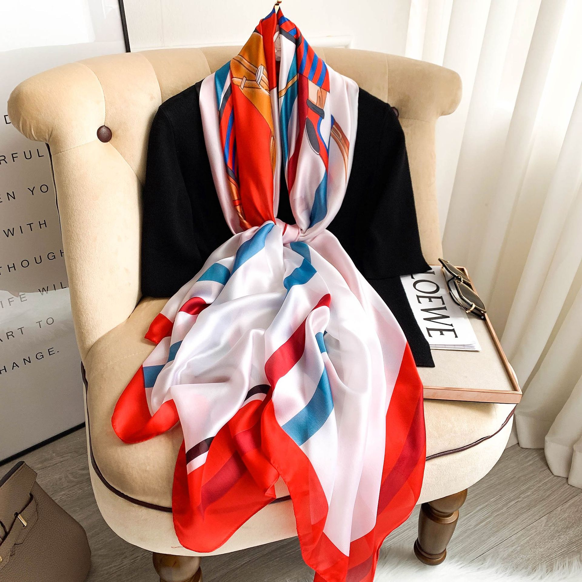 Spring And Autumn Women's Sunscreen Holiday Artificial Silk Warm Gauze Scarf