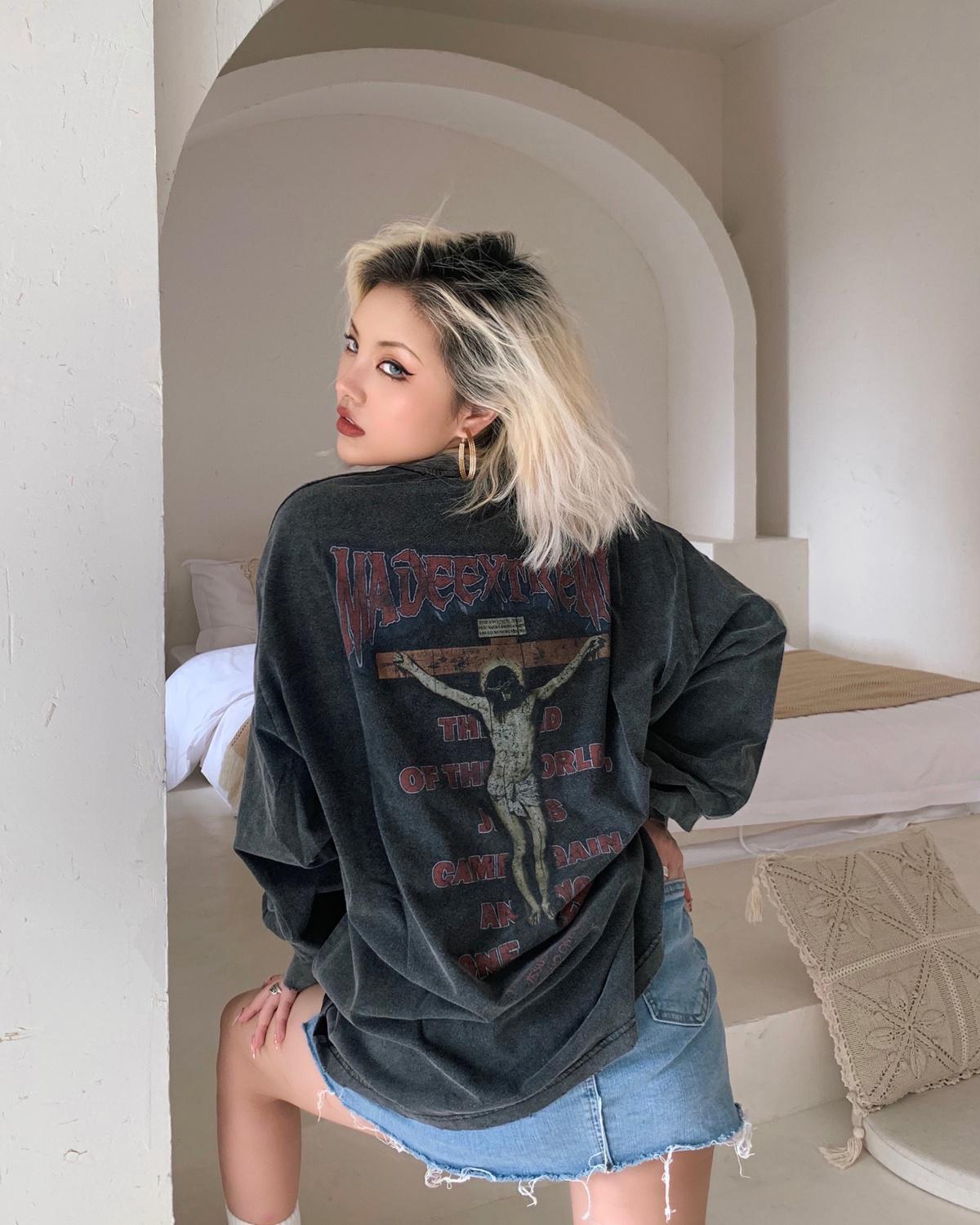 Retro Wash And Old Men's And Women's Long Sleeves