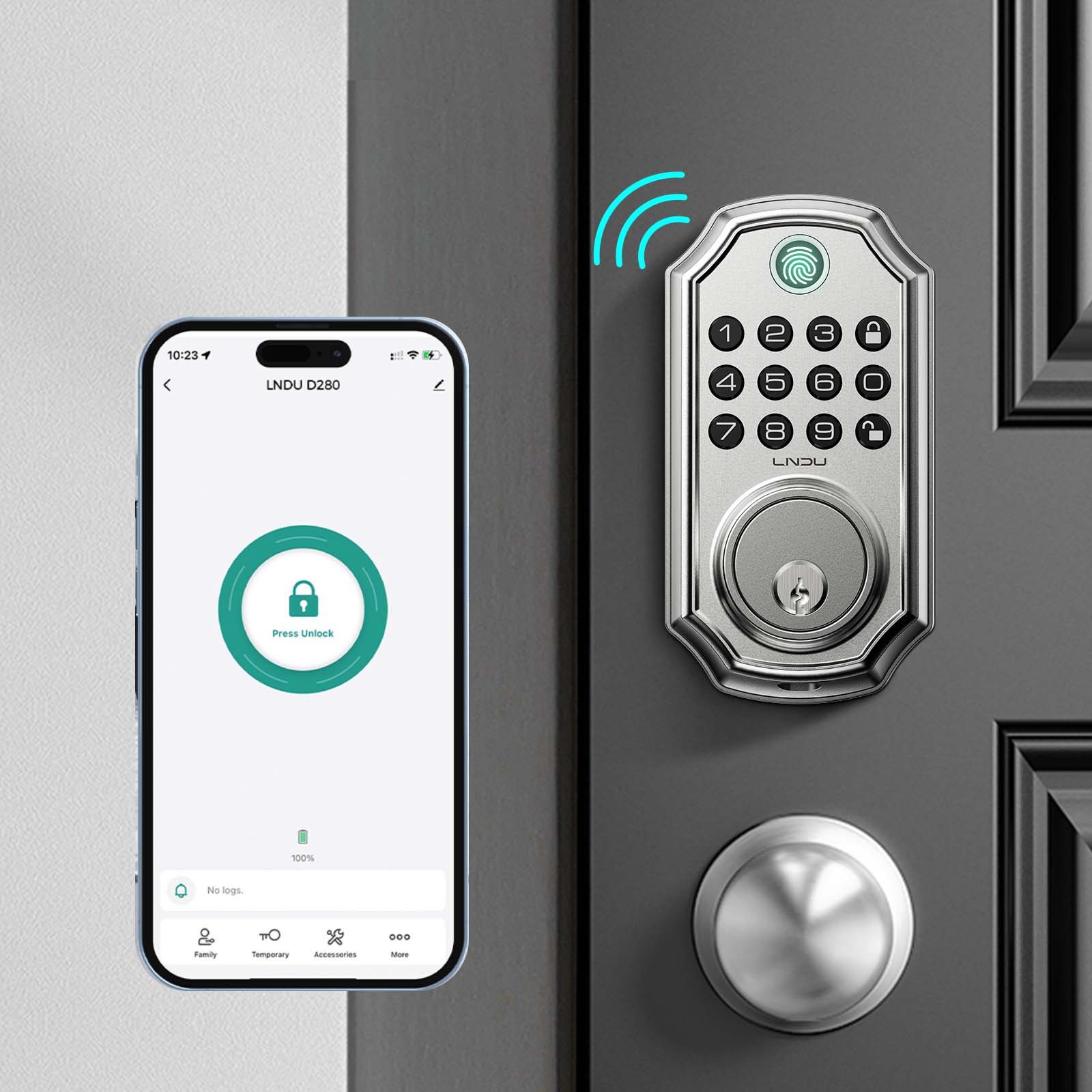 Keyless Entry Door Lock With Handle App-Controlled Front Door Lock Set With Keypad  Auto-Lock & One-Touch Locking  Anti-Peep Code Feature  Easy Installation image 9