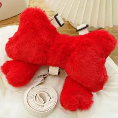 Pet Bow Chest Strap Traction Rope Walking Dog Rope Dog And Cat Going Out Cute Bow Self Backpack Dog Accessories - Red - View 1