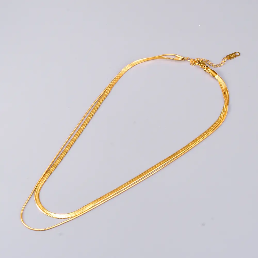 Short Personalized Fashion Design Retro Double Layer Snake Bones Chain Women